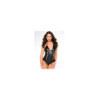 Body sexy noir wetlook ajouré avec laçage 